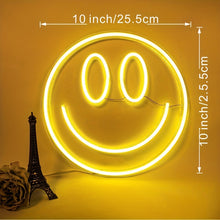 1pc Smile Face Neon Sign, LED Neon Light Wall Decor Face Light Up Signs USB Powered Yellow Neon Signs For Bedroom Kids Room Wedding Party Decoration