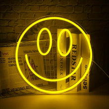 1pc Smile Face Neon Sign, LED Neon Light Wall Decor Face Light Up Signs USB Powered Yellow Neon Signs For Bedroom Kids Room Wedding Party Decoration