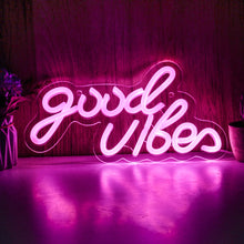 Chapel-buy-LED Neon Good Vibes USB 62 Neon Signs Night Light, 3D Wall Art, Game Room, Bedroom Living Decor, Lamp Signs - DécorationNeon